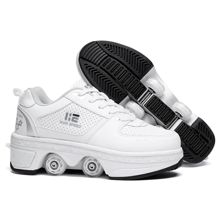 KOFUBOKE 2-in-1 Roller Skate Shoes and Sneakers Comfortable