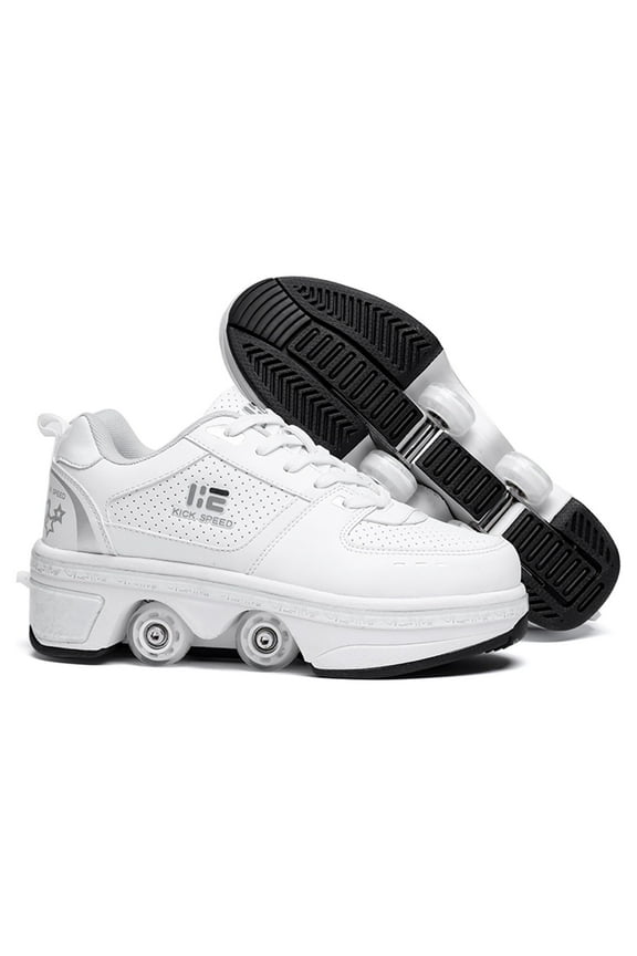 Roller Skate Shoes - Sneakers - Roller Shoes 2-in-1 Suitable for Outdoor Sports Skating Invisible Roller Skates The Best Choice for Building Confidence Style