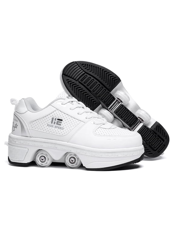 Roller Skate Shoes - Sneakers - Roller Shoes 2-in-1 Suitable for Outdoor Sports Skating Invisible Roller Skates The Best Choice for Building Confidence Style