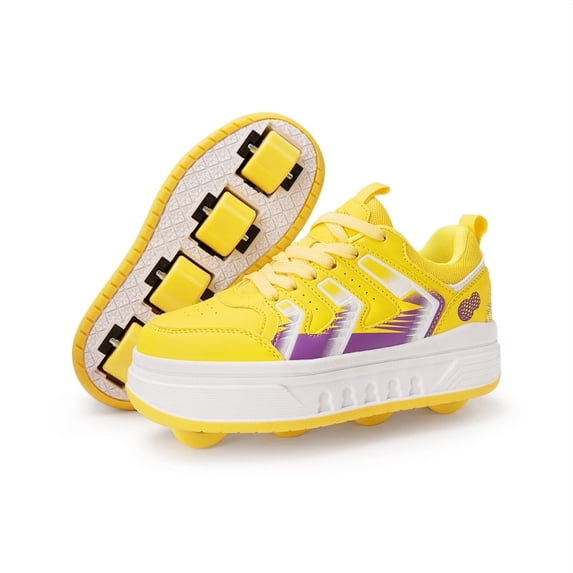 KOFUBOKE Roller Skate Shoes & Unisex Sneakers with 4 Wheels for Outdoor Sports Activities