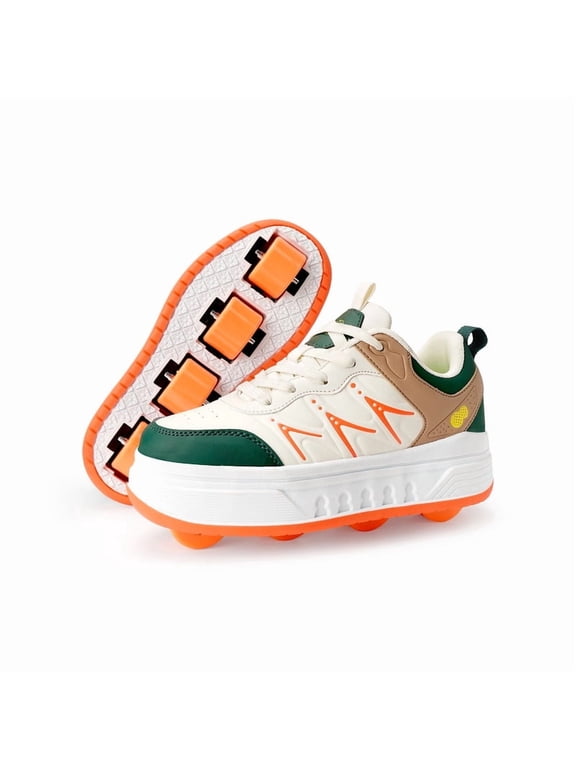 Roller Skate Shoes & Unisex Sneakers with 4 Wheels for Outdoor Sports Activities