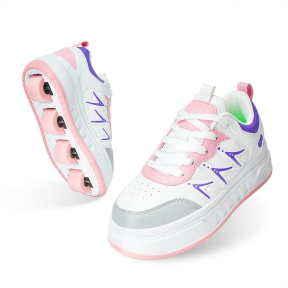 KOFUBOKE Roller Skate Shoes & Unisex Sneakers with 4 Wheels for Outdoor Sports Activities