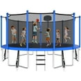 thumbnail image 1 of KOFUN 1500LBS 16FT Trampoline for Kids and Adults Outdoor Backyard Trampoline with Safety Enclosure Net, Basketball Hoop, 4 Anchor Kits, Ladder, A Ball, Blue, 1 of 7
