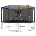 thumbnail image 1 of KOFUN Trampoline 16FT with Basketball Hoop for Kids and Adults, Capacity 1500LBS, Outdoor Backyard Trampoline with Enclosure Net, Ladder, Light, Black, 1 of 8