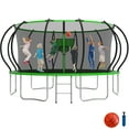 thumbnail image 1 of KOFUN 16FT Trampoline with Basketball Hoop, 1500LBS Heavy Duty Trampoline for Adults Capacity for 7-10 Kids, No Gap Design Backyard Trampoline with Enclosure Net, Ladder, A Ball, Green, 1 of 8