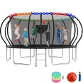 thumbnail image 1 of KOFUN 16FT Trampoline with Basketball Hoop & Light, 1500LBS Heavy Duty Trampoline for Adults Capacity for 7-10 Kids, No Gap Design Backyard Trampoline with Enclosure Net, Ladder, A Ball, Black, 1 of 9