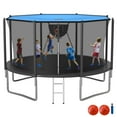 KOFUN Trampoline with Shade Cover, 14FT Trampoline with Basketball Hoop