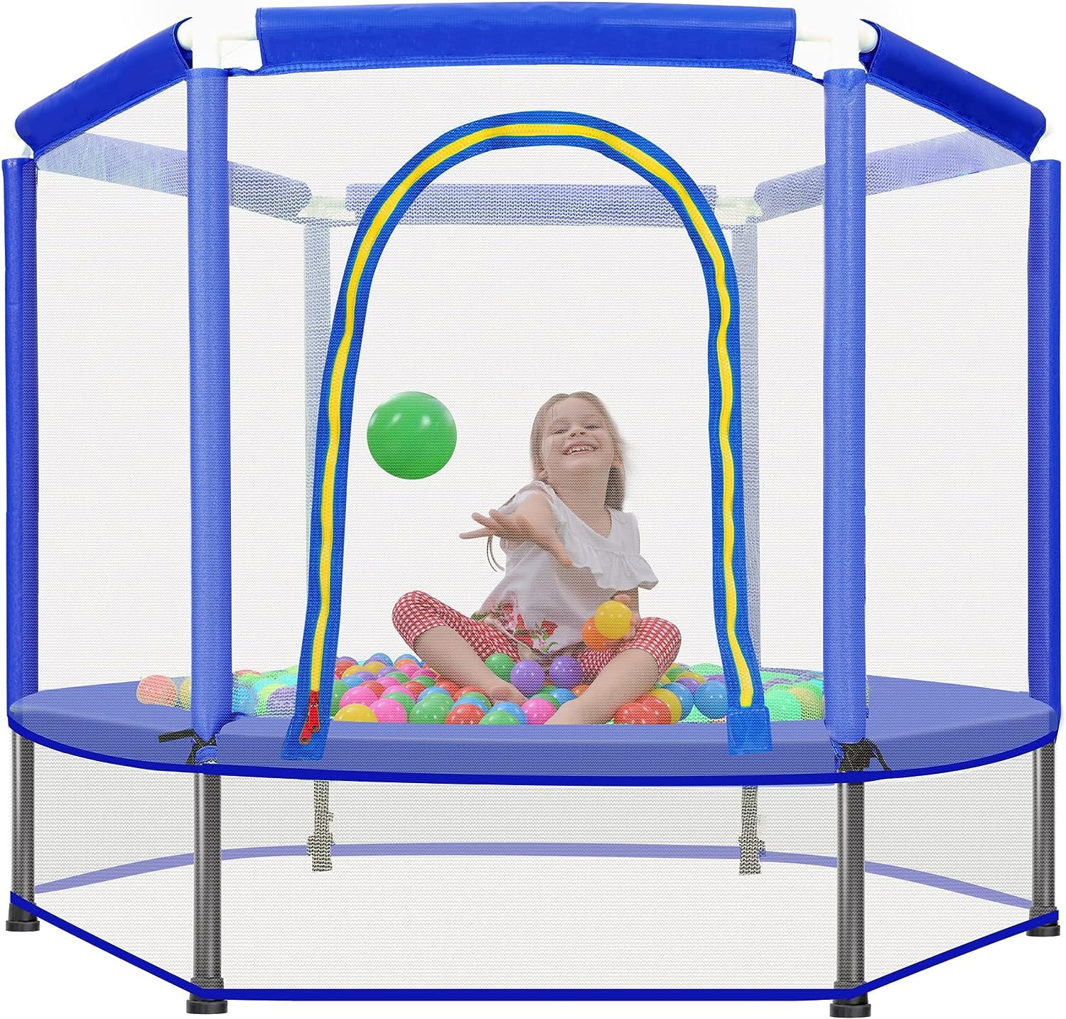 Redcamp 55 Foldable Hexagon Indoor Kid Trampoline with Safety Enclosure