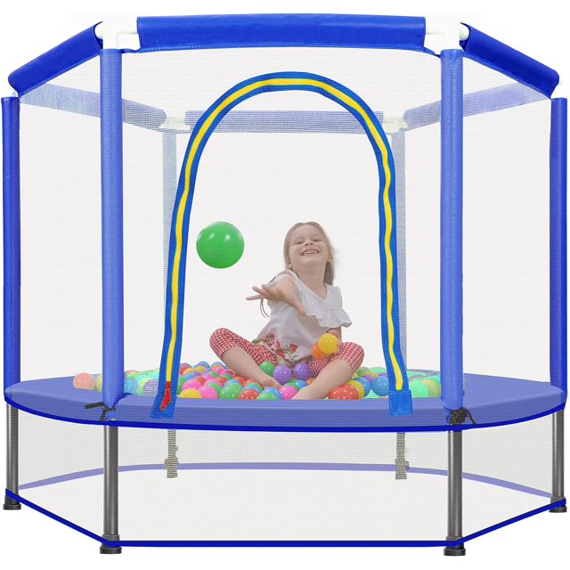 KOFUN 55" Mini Trampoline for Kids, 4.5FT Indoor Outdoor Toddler