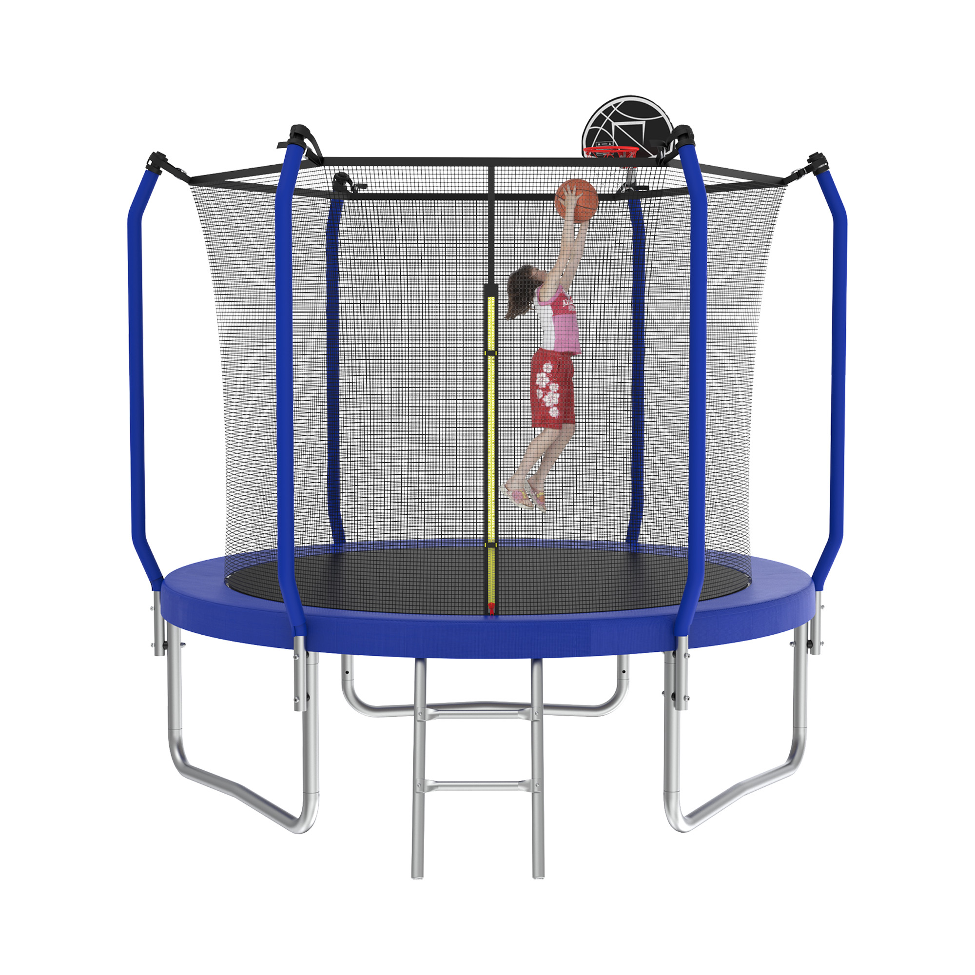 KOFUN 8FT 10FT 12FT 14FT Trampoline with Basketball Hoop, 1320 LBS