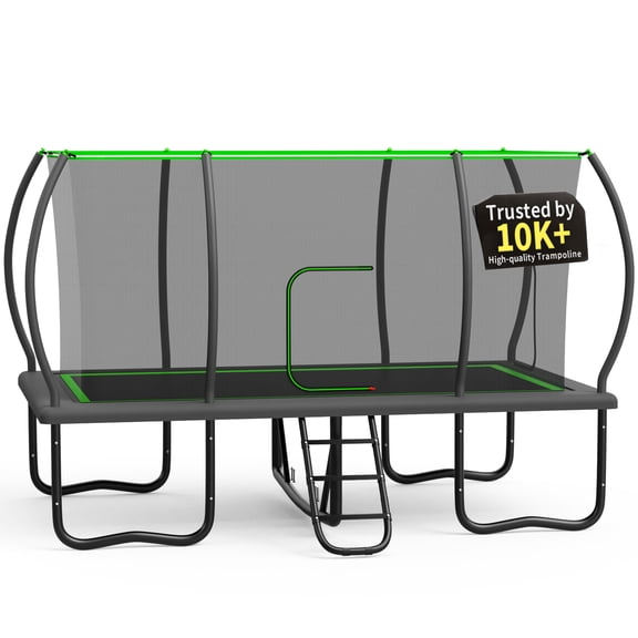 KOFUN Rectangle Trampoline, 8X14FT Rectangle Trampoline with Enclosure Net, 1760LBS Heavy Duty Rectangular Trampolines for Kids Adults, Big Outdoor Rectangle Trampoline, Backyard Tumbling Gymnastics