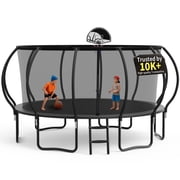 KOFUN Trampoline, 15FT Trampoline for Kids and Adult, Trampoline with Safety Enclosure Net, Ladder, Basketball Hoop, Outdoor Trampoline, 1500LBS Weight Capacity