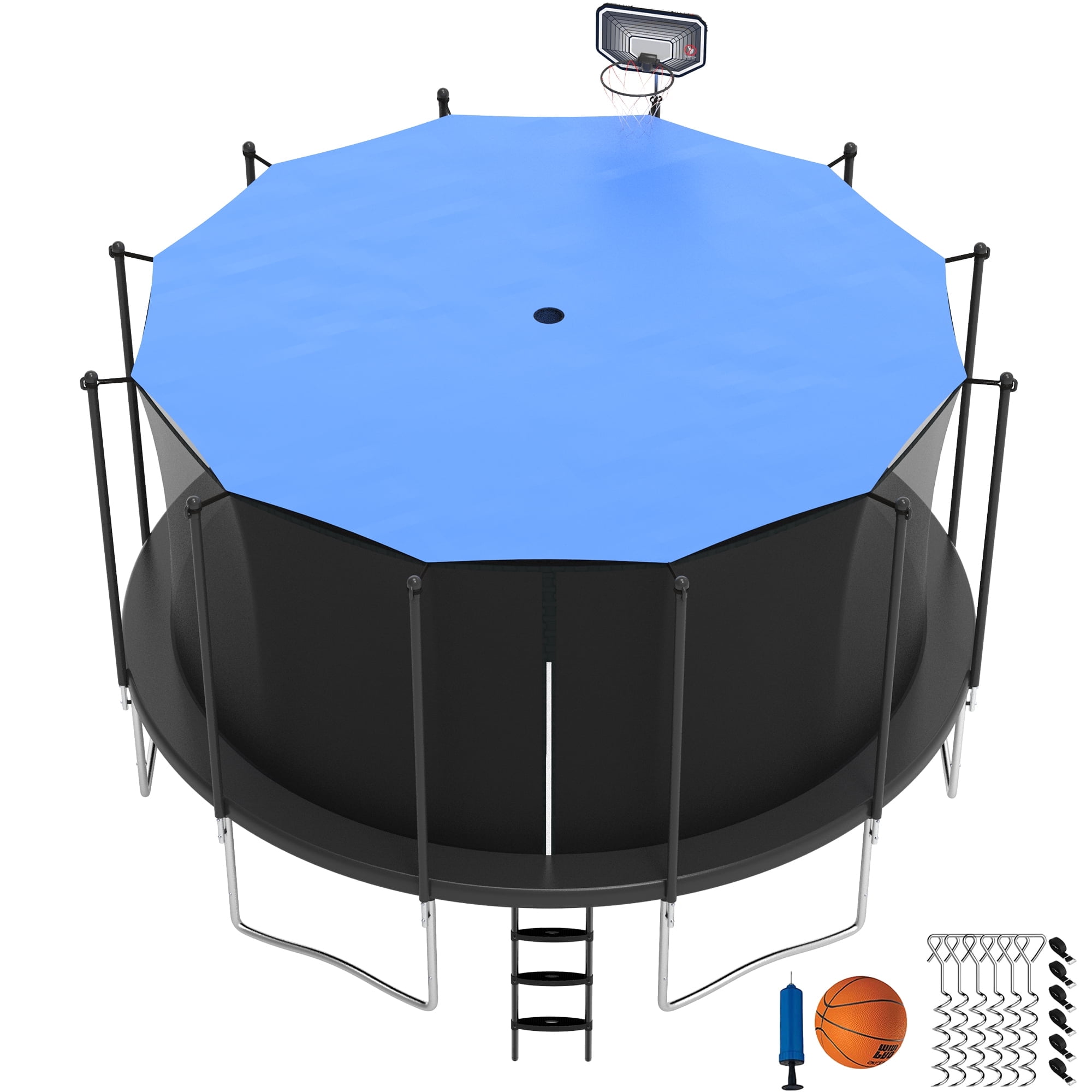 KOFUN Trampoline With Adjustable Basketball Hoop, 1500lbs 10FT 12FT ...