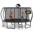 thumbnail image 1 of KOFUN Trampoline, 14FT Trampoline for Kids and Adult, Trampoline with Safety Enclosure Net, Ladder, Basketball Hoop, Outdoor Trampoline, 1400LBS Weight Capacity, No Gap Design, 1 of 8