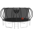 thumbnail image 1 of KOFUN Trampoline with Basketball Hoop, 16FT Trampoline for Adults and Kids, No Gap Design Backyard Trampoline with Enclosure Net, Ladder, A Ball, Black, 1 of 9