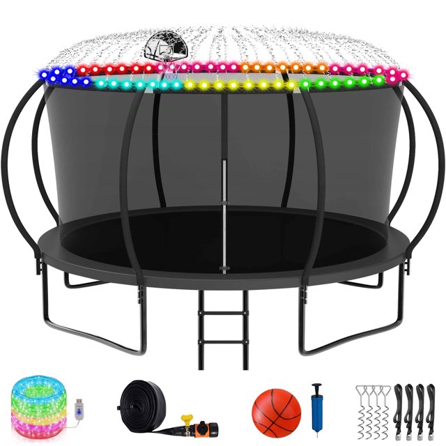 KOFUN Trampoline with Basketball Hoop, 8FT 10FT 12FT 14FT 15FT 16FT