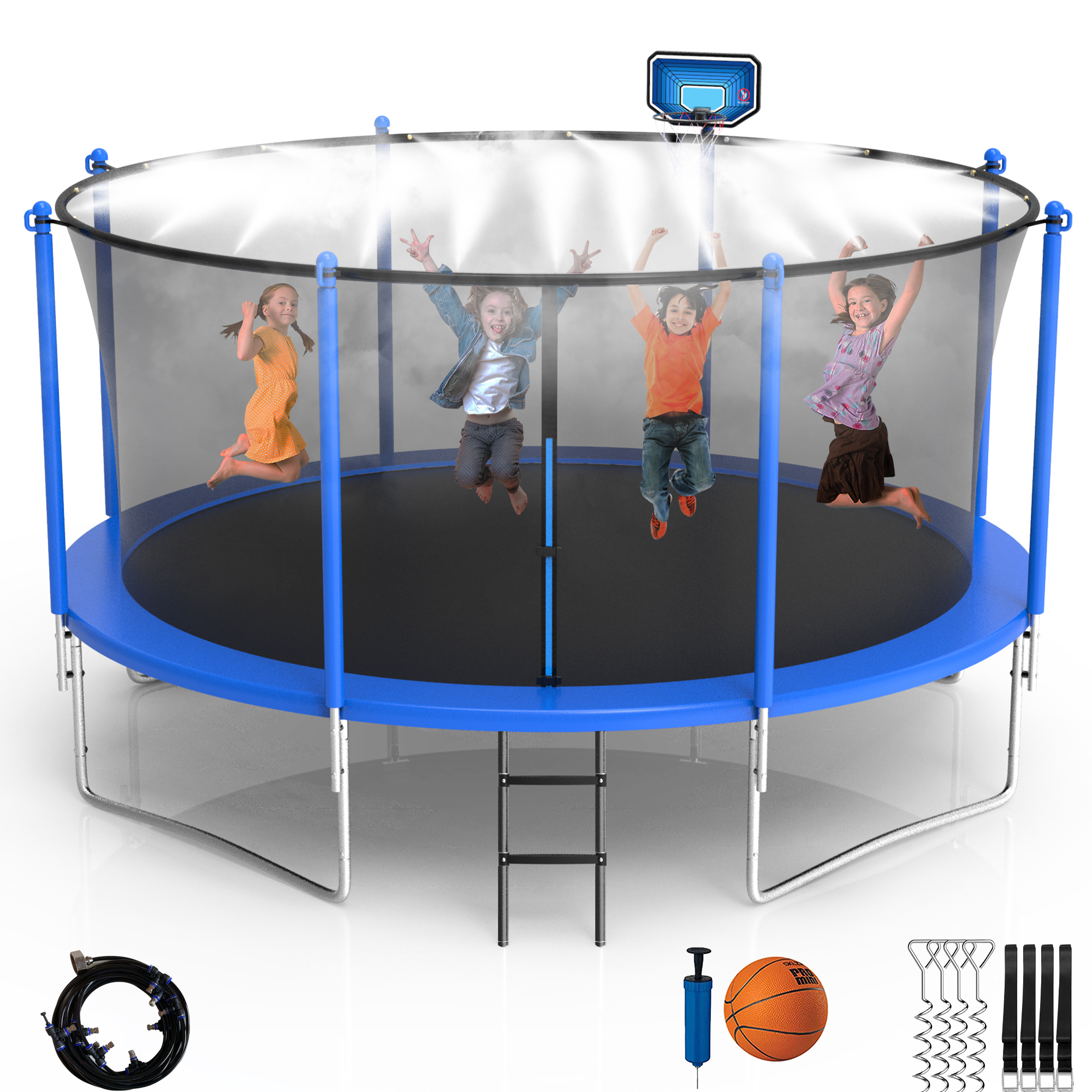 KOFUN Trampoline with Misting Cooling System, 12FT 14FT 16FT Trampoline