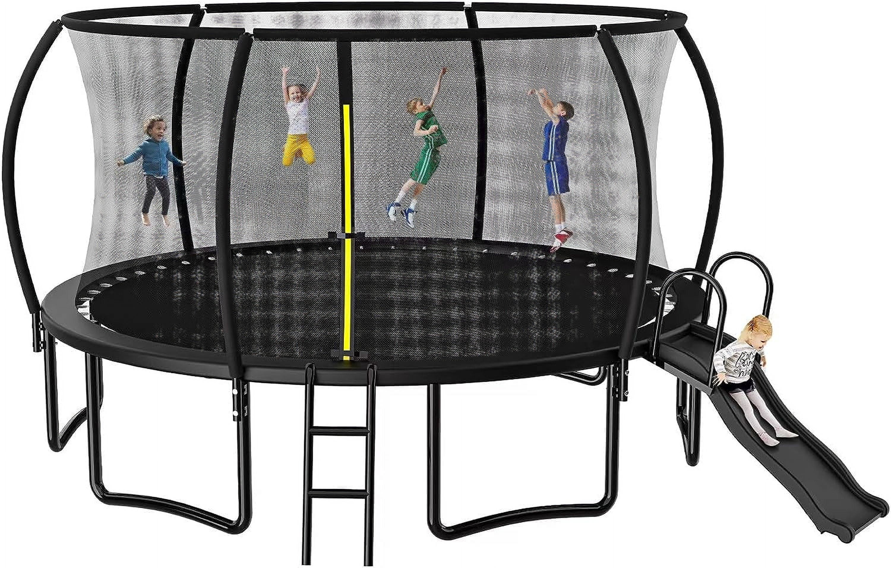 KOFUN Trampoline with Slide, 12FT 14FT 16FT Trampoline with Enclosure, and Ladder, Heavy Duty