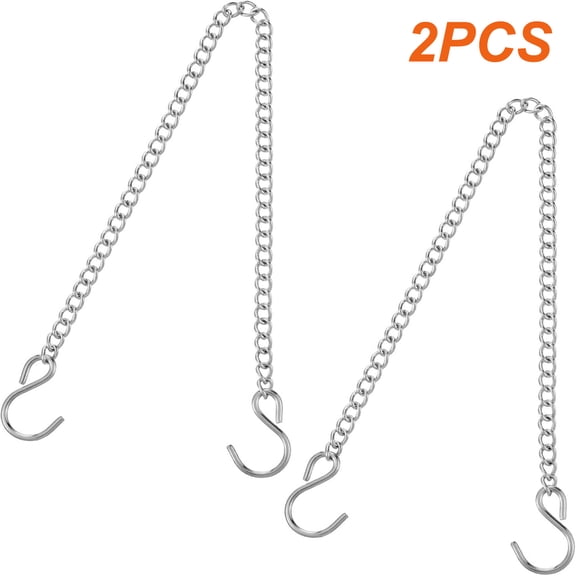 KOGITI 2 Pack Hanging Chains with S Hooks, Heavy Duty Metal Chain for Plant Hangers Outdoor Indoor, Bird Feeders Lanterns Wind Chimes Signs Planters Billboard Chalkboard