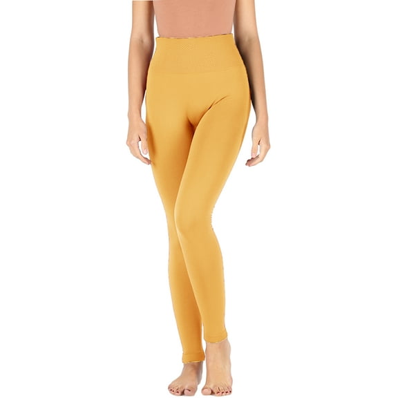 KOGMO Women's Active Warm Fleece Lined Seemless Leggings with High Diamond Shape Band