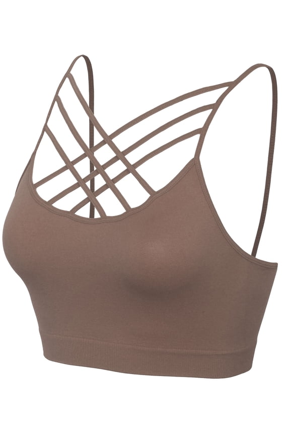 Women's Lightweight Seamless Triple Criss-Cross Front Bralette (No Pad)
