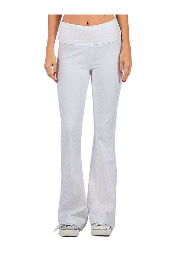 Women's Premium Cotton Flared Fold Over Yoga Pants Exercise Pants (S-3X)