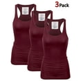 thumbnail image 1 of KOGMO Womens Basic Cotton Ribbed Knit Racerback Tank Top 3-Pack (S-XL), 1 of 8