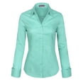 thumbnail image 1 of KOGMO Womens Basic Long Sleeve Button Down Shirts Office Work Blouse (S-3X), 1 of 7