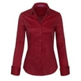 thumbnail image 1 of KOGMO Womens Basic Long Sleeve Button Down Shirts Office Work Blouse (S-3X), 1 of 7