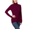 thumbnail image 1 of KOGMO Womens Basic Long Sleeve Soft Stretch Rayon Turtle Mock Neck Top, 1 of 3