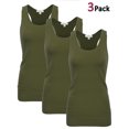 thumbnail image 1 of KOGMO Womens Basic Stretchy Cotton Spandex Racerback Tank Top 3-Pack (S-XL), 1 of 5