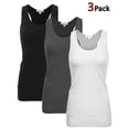 thumbnail image 1 of KOGMO Womens Basic Stretchy Cotton Spandex Racerback Tank Top 3-Pack (S-XL), 1 of 5