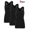 thumbnail image 1 of KOGMO Womens Basic Stretchy Cotton Spandex Racerback Tank Top 3-Pack (S-XL), 1 of 5