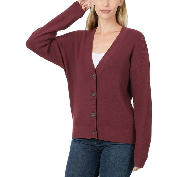 KOGMO Womens Casual Viscose Sweater Cardigan with Button Closure