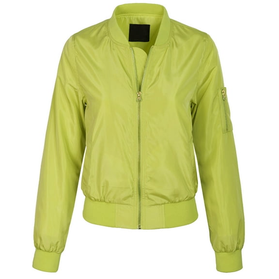 KOGMO Womens Classic Zip Up Lightweight Bomber Jacket