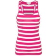 thumbnail image 1 of KOGMO Womens Cotton Stripe Ribbed Racerback Tank Top, 1 of 4