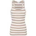 thumbnail image 1 of KOGMO Womens Cotton Stripe Ribbed Racerback Tank Top, 1 of 5