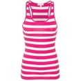 thumbnail image 1 of KOGMO Womens Cotton Stripe Ribbed Racerback Tank Top, 1 of 5
