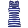 thumbnail image 1 of KOGMO Womens Cotton Stripe Ribbed Racerback Tank Top, 1 of 6