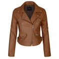 thumbnail image 1 of KOGMO Womens Double Breasted Faux Leather Zip Up Jacket, 1 of 7