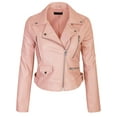 thumbnail image 1 of KOGMO Womens Double Breasted Faux Leather Zip Up  Jacket, 1 of 10