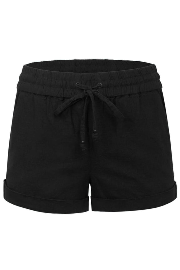 Womens Lightweight Linen Shorts with Drawstring (10 Colors)