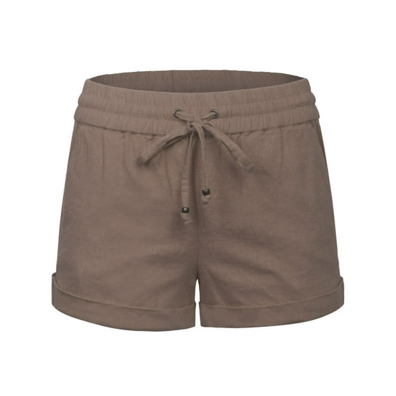 KOGMO Womens Lightweight Linen Shorts with Drawstring (10 Colors)
