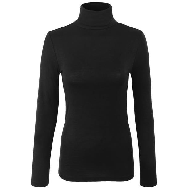 KOGMO Womens Long Sleeve Basic Turtleneck - Walmart.com