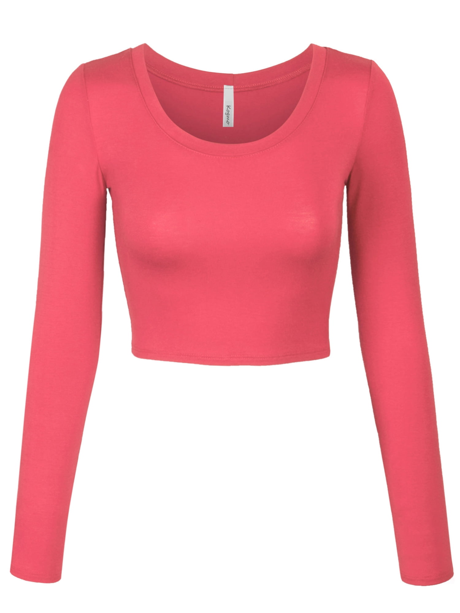 Round Neck Long Sleeve Crop T-Shirt $5.50Each
