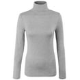 thumbnail image 1 of KOGMO Womens Long Sleeve Solid Basic Fitted Turtleneck Shirt, 1 of 4