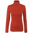 thumbnail image 1 of KOGMO Womens Long Sleeve Solid Basic Fitted Turtleneck Shirt, 1 of 5