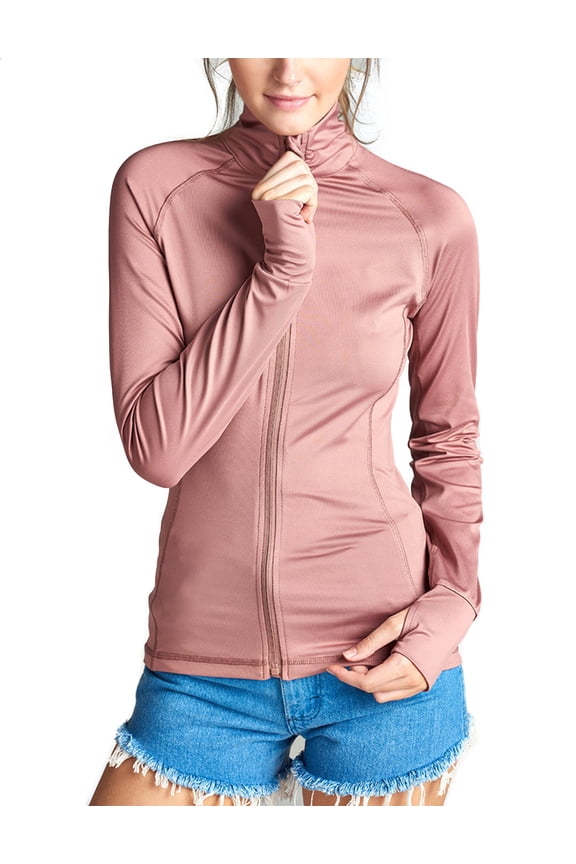 Womens Performance Zip Up Stretchy Work Out Track Jacket
