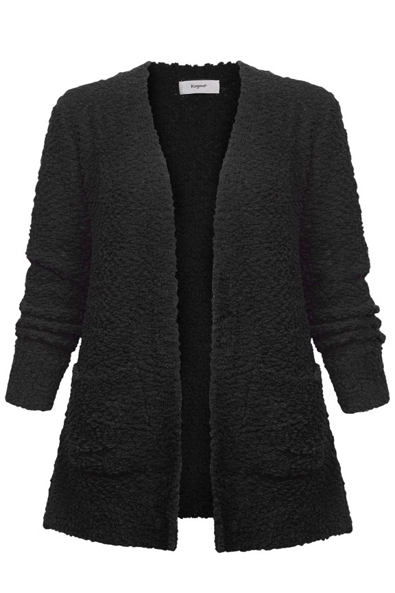 Womens Popcorn Sweater Cardigan with Pockets