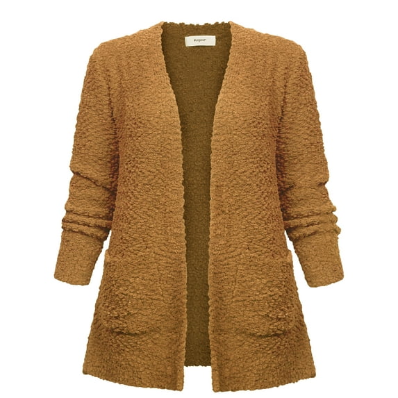 KOGMO Womens Popcorn Sweater Cardigan with Pockets